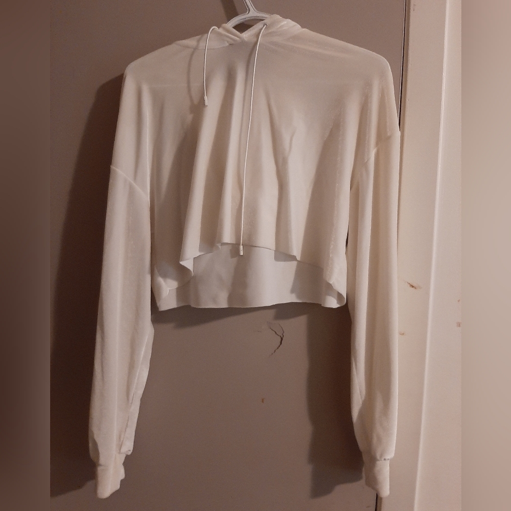 Triangl white sweater crop top